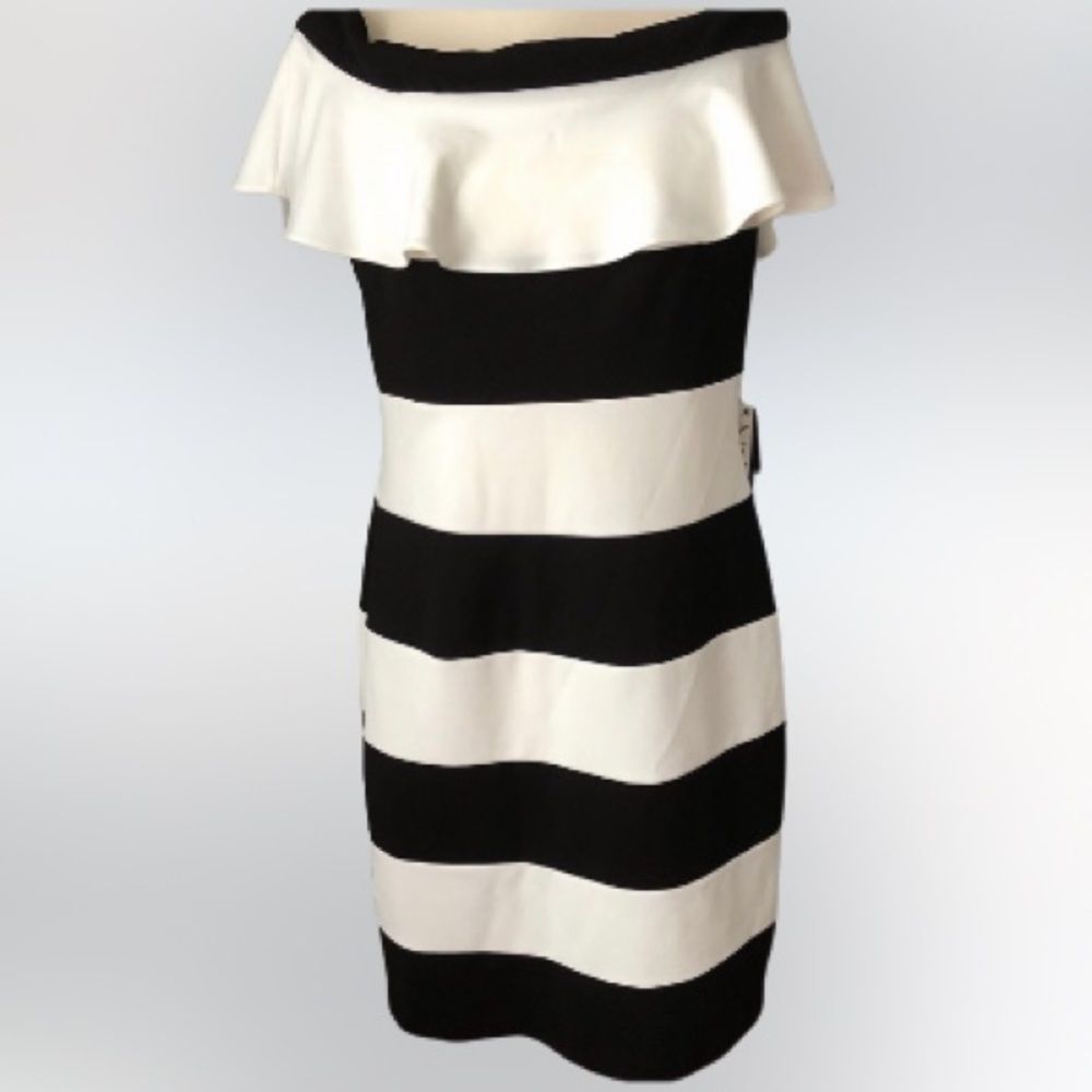 Adrianna Papell Striped Dress - Picture 3 of 7